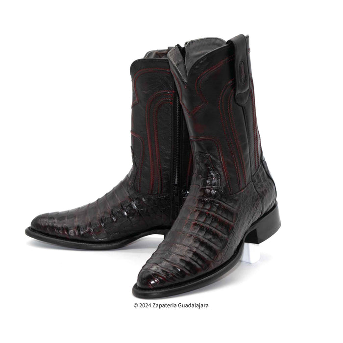 69Z8218 MEN LOS ALTOS BOOTS CAIMAN BELLY ROPER BLACK CHERRY LEATHER BOOT (Copy)