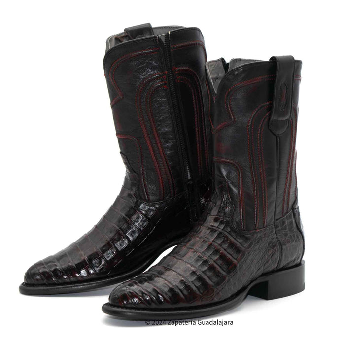 MEN'S ROPER CAIMAN BELLY BLACK CHERRY LEATHER BOOT -69Z8218 | Genuine ...