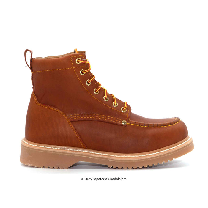 6" Soft Toe Grasso Tan Rubber Sole Leather Boot -2406