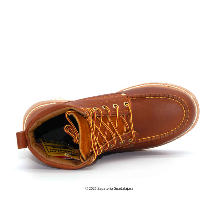 6" Soft Toe Grasso Tan Rubber Sole Leather Boot -2406