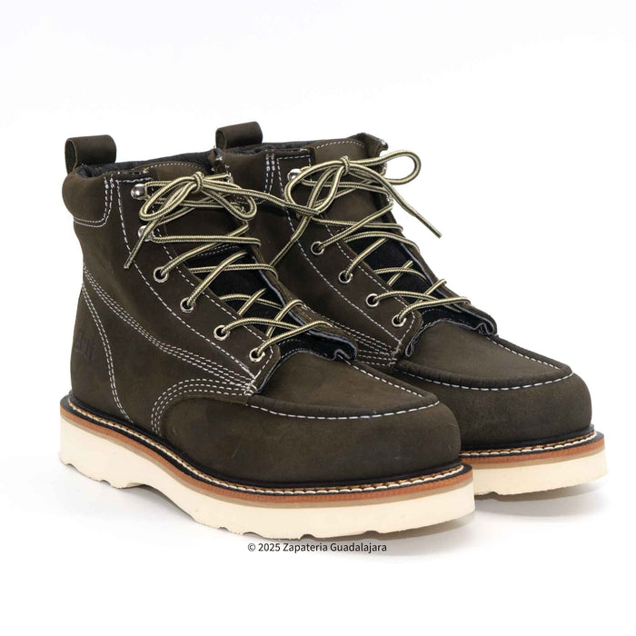 6" Soft Toe Matte Musgo Leather Work Boot-630