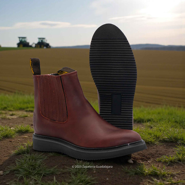 6" Soft Toe Pull On Shedron Grasso Non Slip Sole Leather Work Boot-501