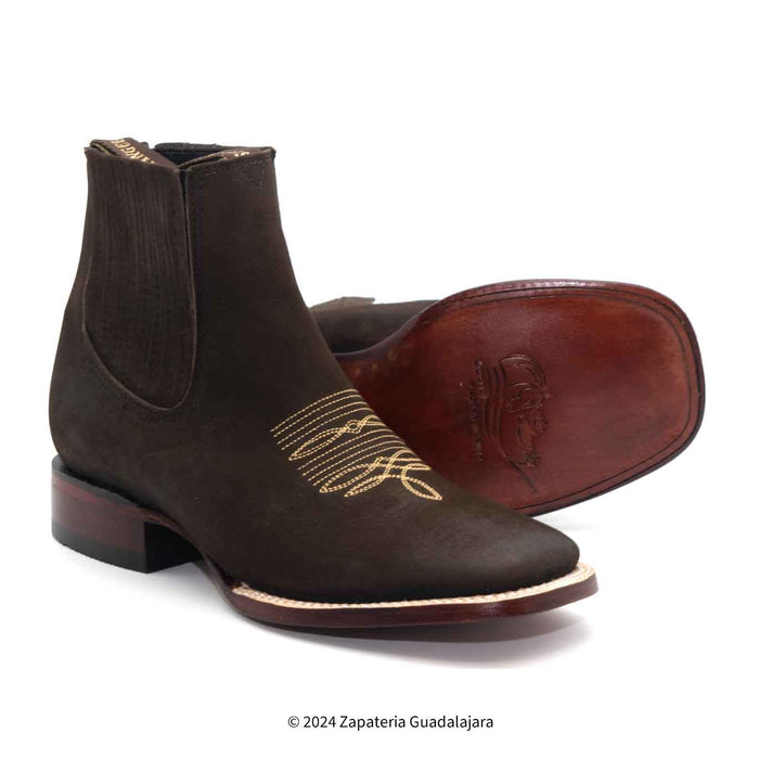 Brown Nobuck Square Toe leather boot-706307