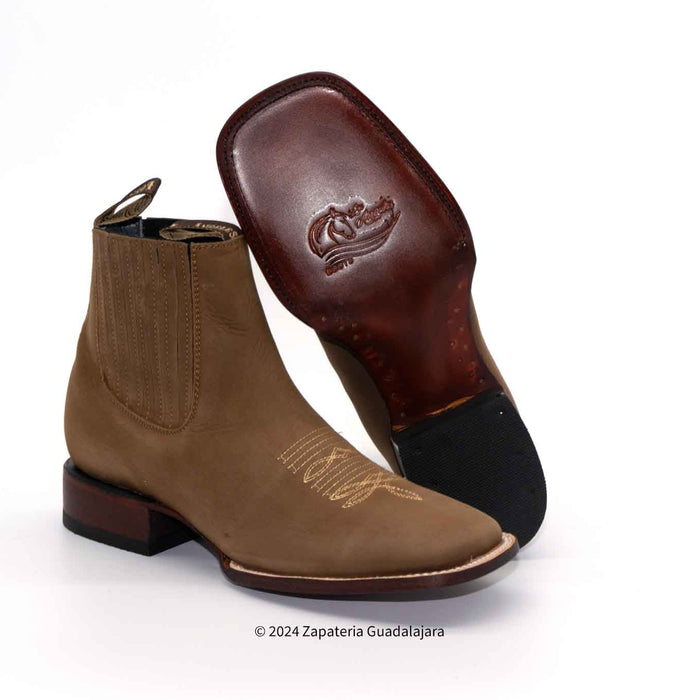Tabaco Nobuck square toe leather boot-706359