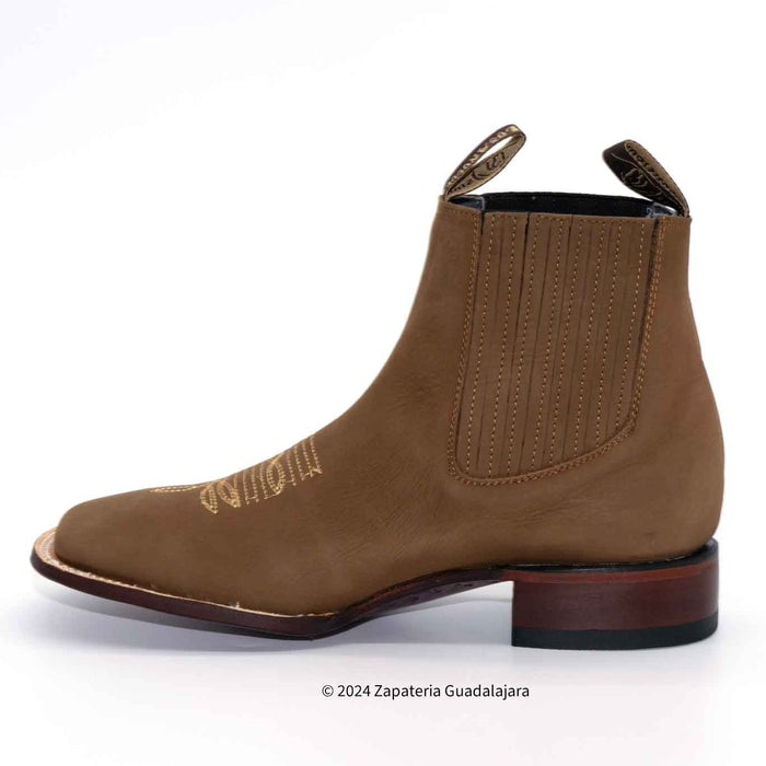 Tabaco Nobuck square toe leather boot-706359