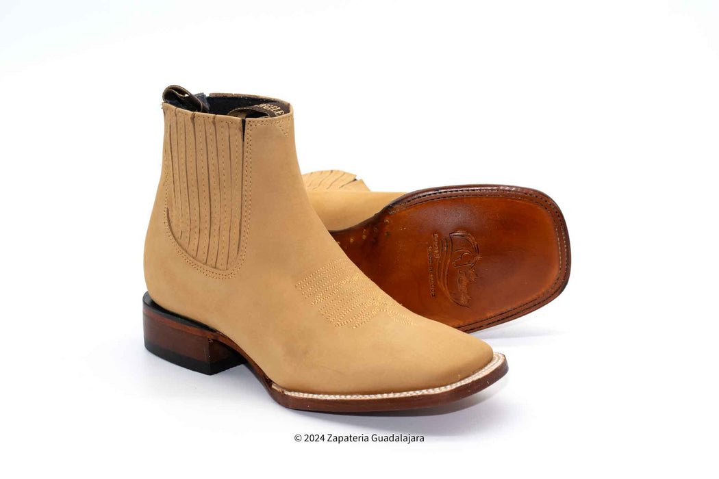 70BM6377 MEN WIDE SQUARE TOE NOBUCK PAJA LEATHER BOOT