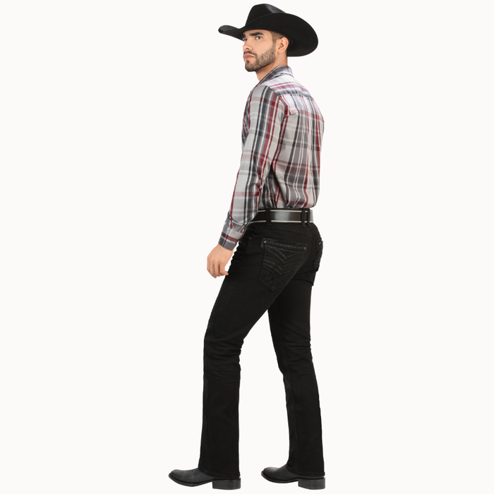 Black Western Stretch Premium Demin Jeans-LAM26503