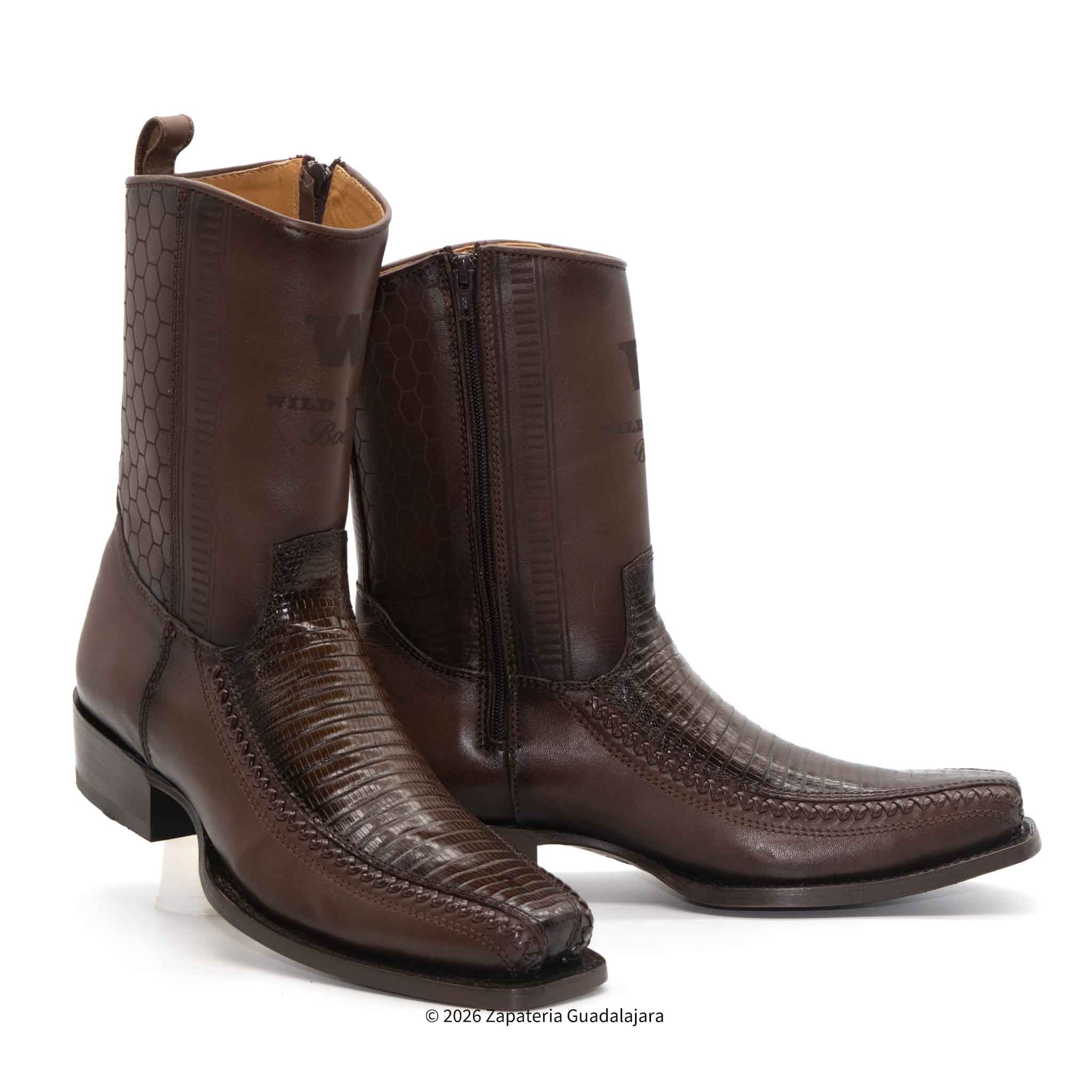 7 Toe Lizard Teju Faded Brown-257BFH0716 | Genuine Leather Cowboy