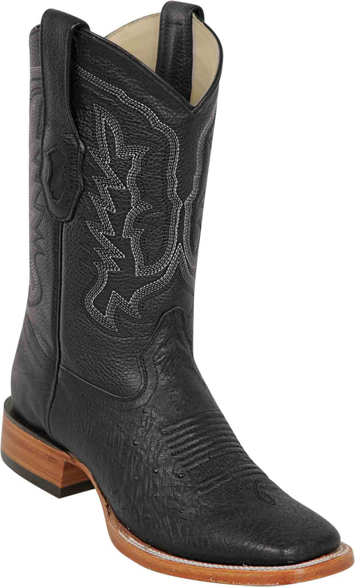 82G79705 LOS ALTOS BOOTS WIDE SQUARE TOE SMOOTH OSTRICH GRASSO BLACK | Genuine Leather Vaquero Boots and Cowboy Hats | Zapateria Guadalajara | Authentic Mexican Western Wear