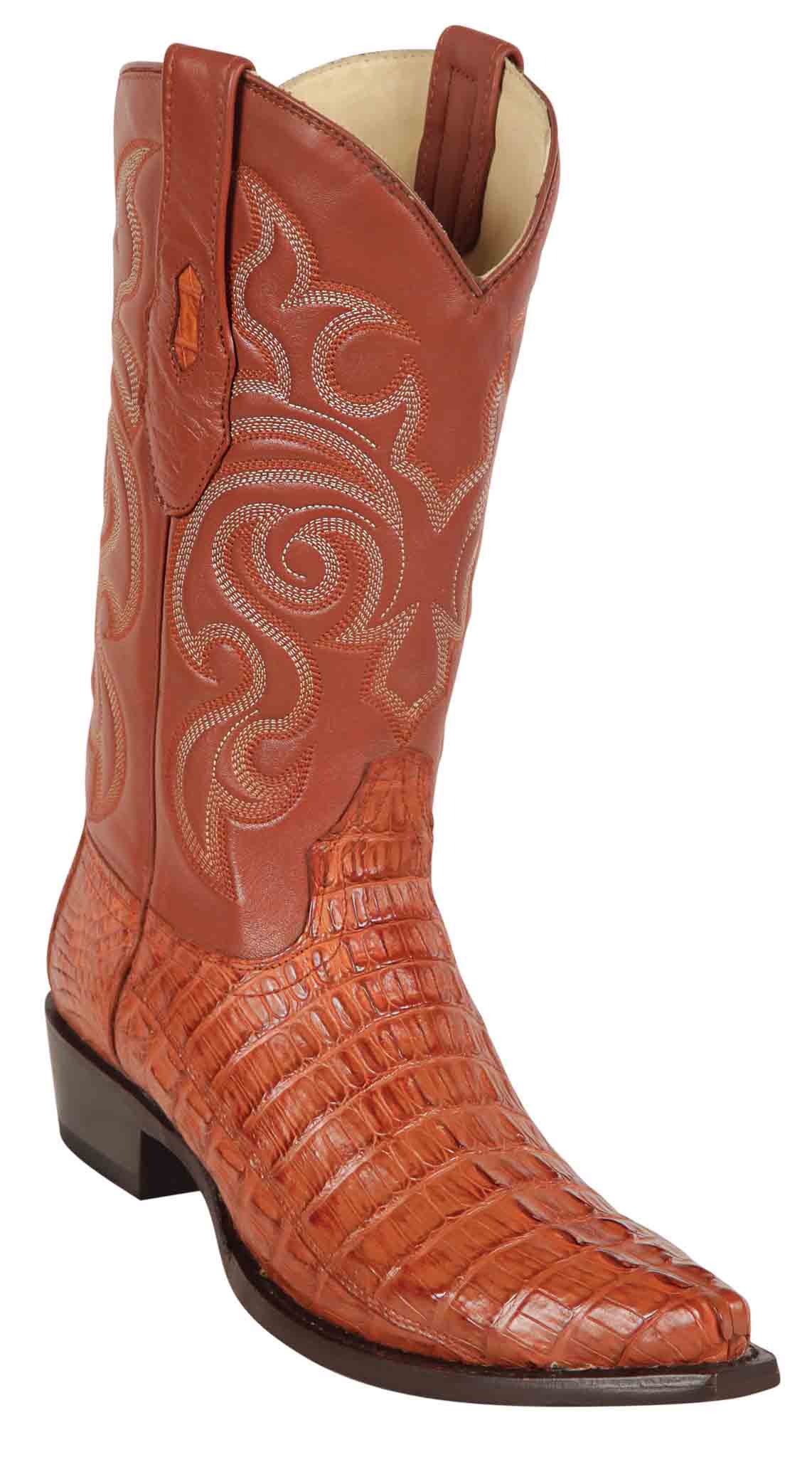 Men's Los Altos Caiman Tail Wide Square Toe Boots - Moka main image 1