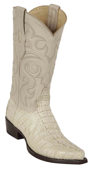 940104 LOS ALTOS BOOTS SNIP TOE CAIMAN TAIL WINTER WHITE | Genuine Leather Vaquero Boots and Cowboy Hats | Zapateria Guadalajara | Authentic Mexican Western Wear
