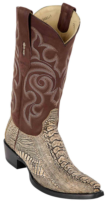 940511 LOS ALTOS BOOTS SNIP TOE OSTRICH LEG RUSTIC ORYX | Genuine Leather Vaquero Boots and Cowboy Hats | Zapateria Guadalajara | Authentic Mexican Western Wear