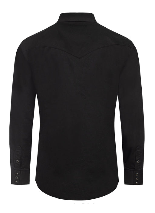 Black shirt on a white background with 'AC108L BLACK' text at the bottom.