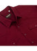 Close-up of a burgundy shirt with a Rodeo brand label on a white background