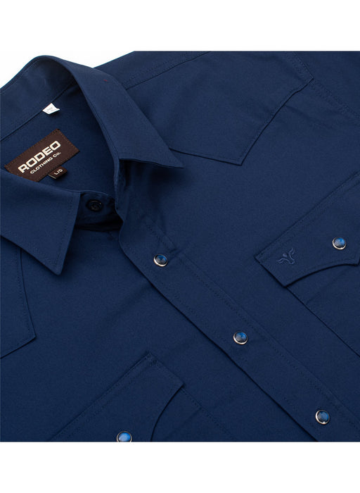 Close-up of a blue shirt with a Rodeo Australia label.