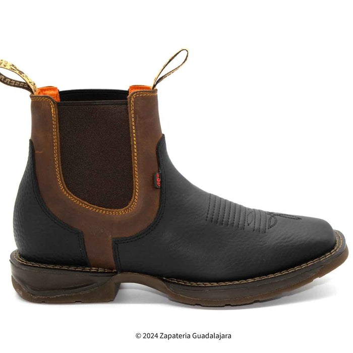 Daydo Mix Rhino Black Square toe rubber sole leather boot