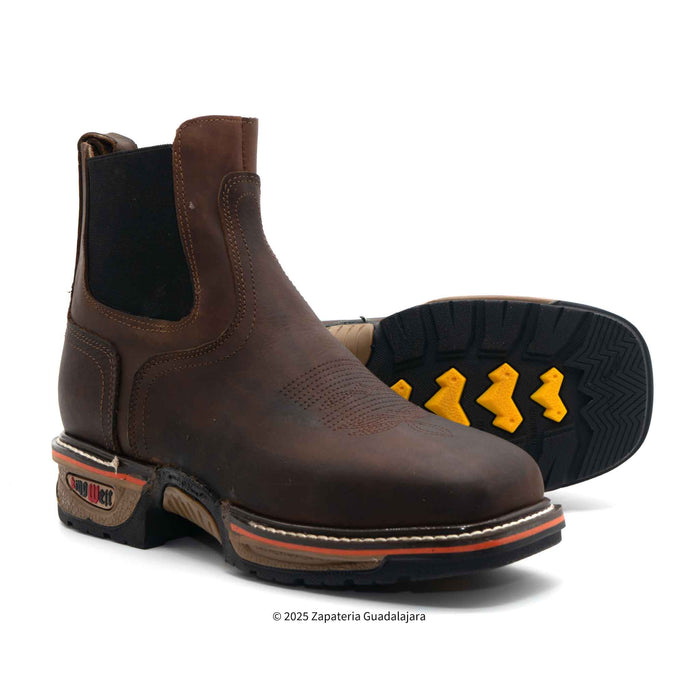 Buffalo Razor 6" Soft toe Pull On Leather Work Boot-KW3060
