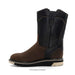 Brown and black boot on a white background