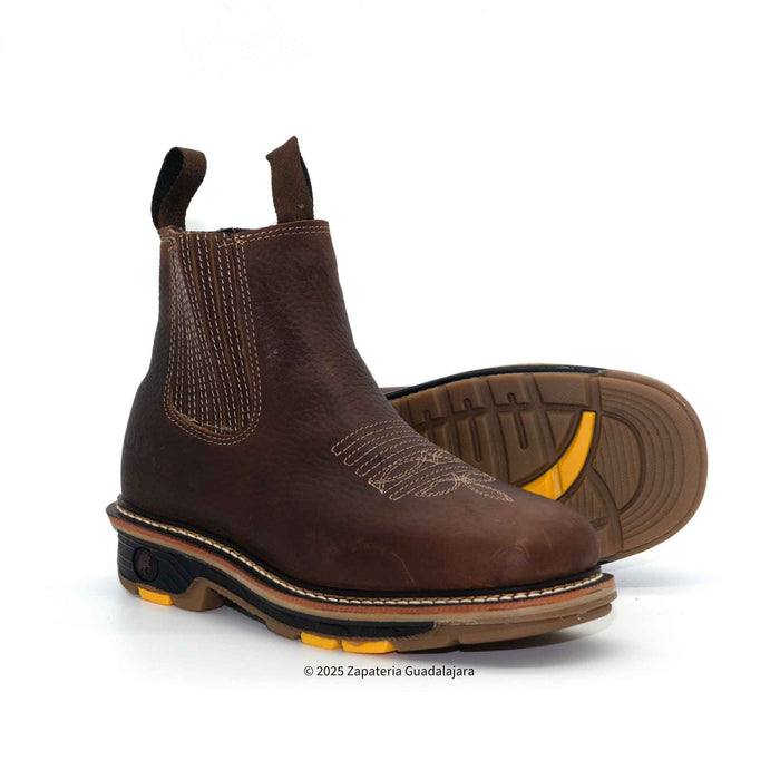 Bull Fight 6" Soft Toe Grasso Brown Leather Work Boot-7300