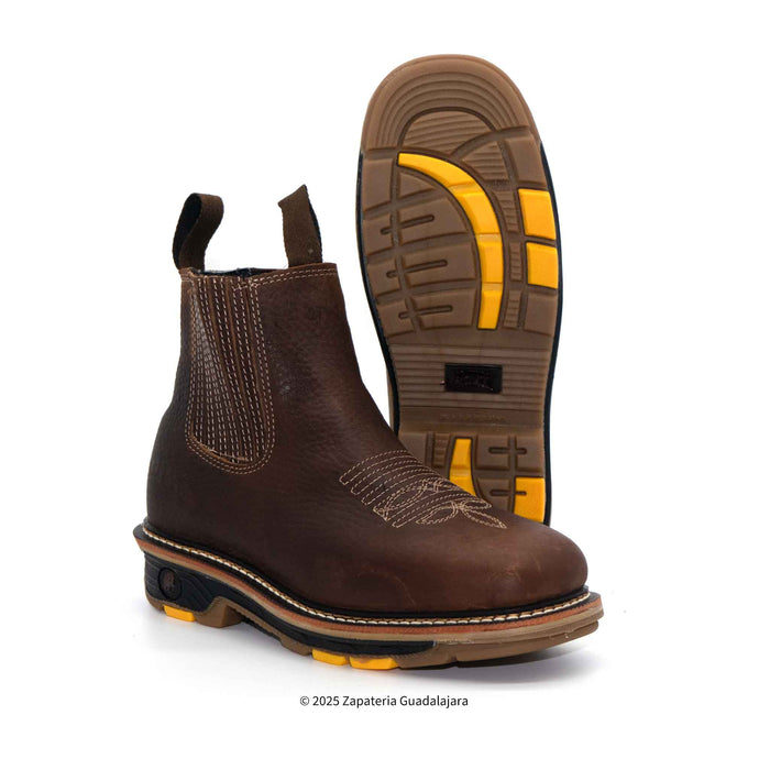 Bull Fight 6" Soft Toe Grasso Brown Leather Work Boot-7300