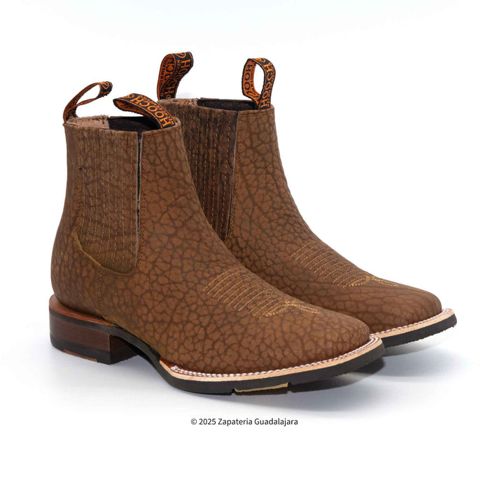 Bull Neck Square Toe Tang leather boot-H42H3172