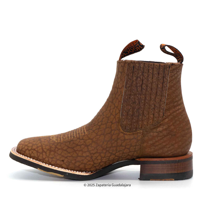 Bull Neck Square Toe Tang leather boot-H42H3172