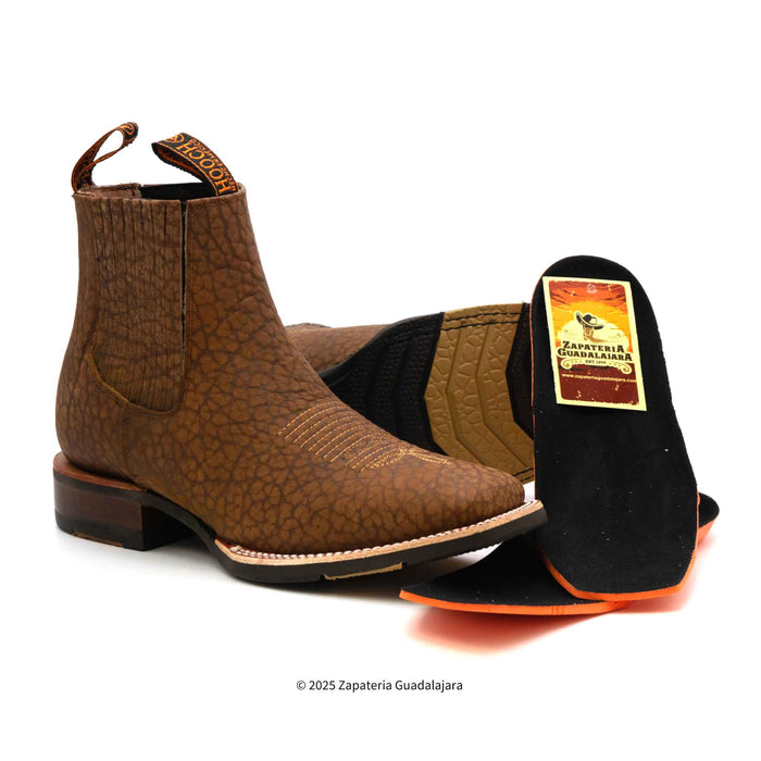 Bull Neck Square Toe Tang leather boot-H42H3172