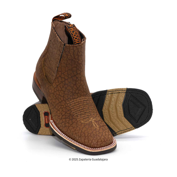 Bull Neck Square Toe Tang leather boot-H42H3172