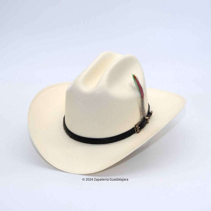 CUERNOS CHUECOS 500X CHAPARRAL SINALOA BLACK OSTRICH BELT 3" BRIM COWBOY HAT