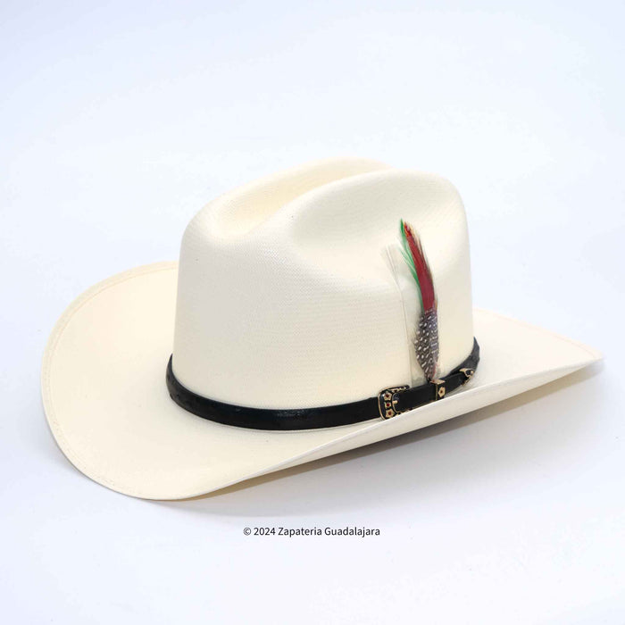 CUERNOS CHUECOS 500X CHAPARRAL SINALOA BLACK OSTRICH BELT 3" BRIM COWBOY HAT