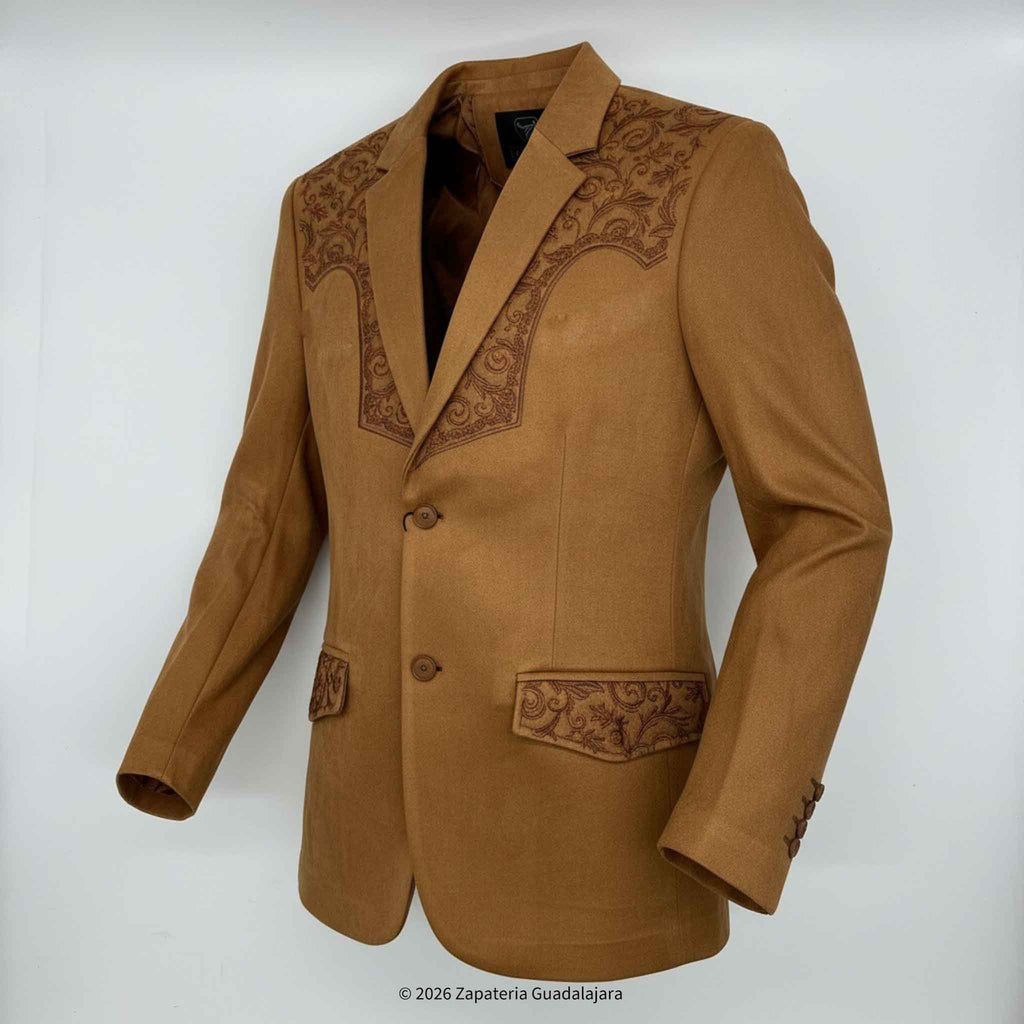 Camel Suade Western Blazer-LAM516 | Genuine Leather Cowboy Boots