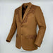 Brown blazer with intricate embroidery on a white background