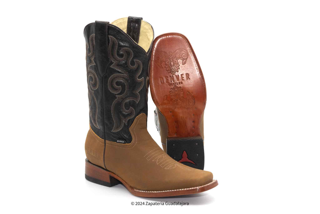 DENVER ALFA MEN SQUARE TOE ORIX CRAZY LEATHER BOOT | Genuine