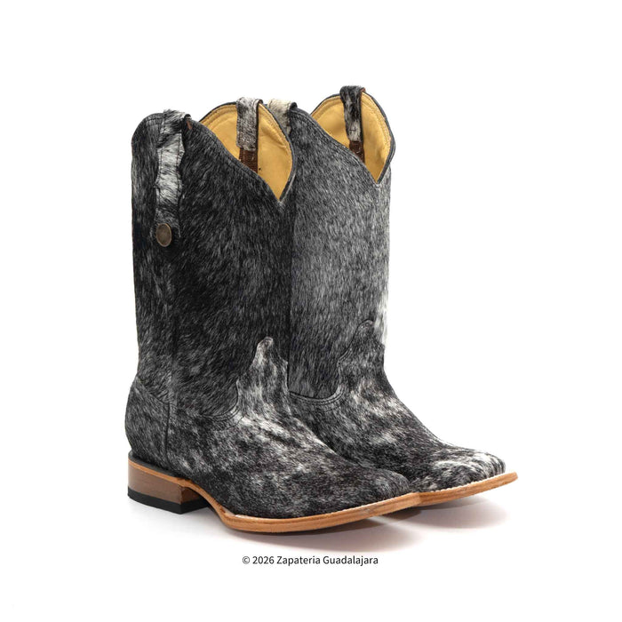 Daisy Hair on Square Toe Leather boot-H223304