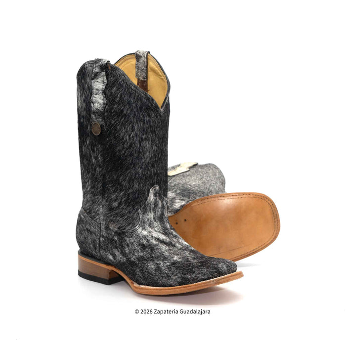 Daisy Hair on Square Toe Leather boot-H223304