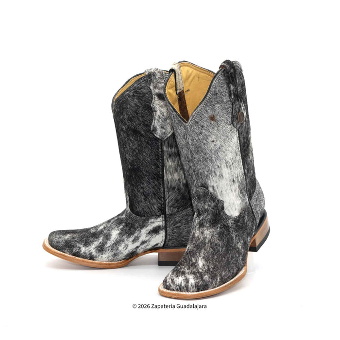 Daisy Hair on Square Toe Leather boot-H223304