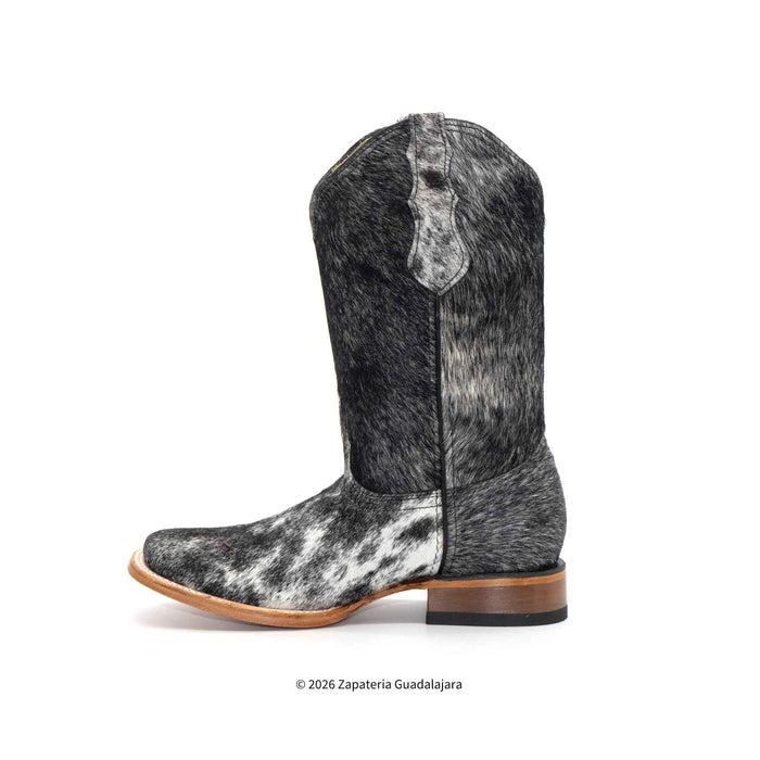 Daisy Hair on Square Toe Leather boot-H223304