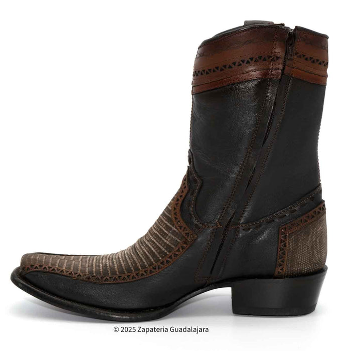Dubai Lizard Teju Sanded Brown Leather Boot-278BF0735