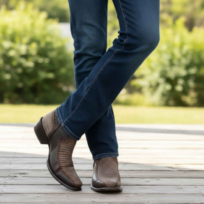 Dubai Lizard Teju Sanded Brown Leather Boot-278BF0735