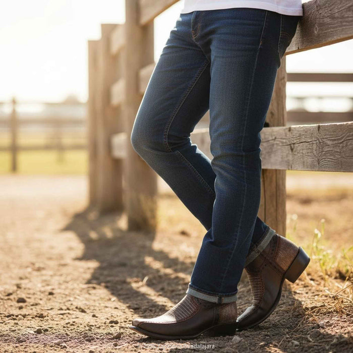 Dubai Lizard Teju Sanded Brown Leather Boot-278BF0735