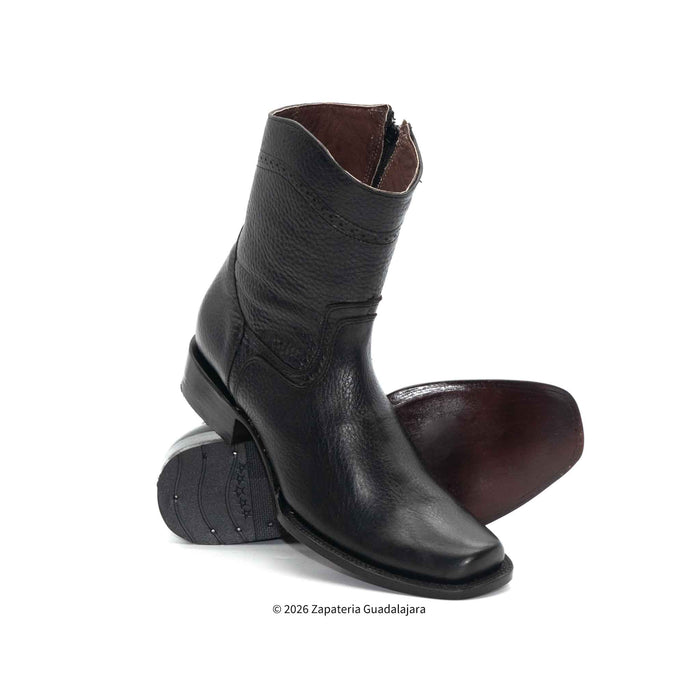 Dubai Toe Cowboy Black Leather Boot-H52PD0595