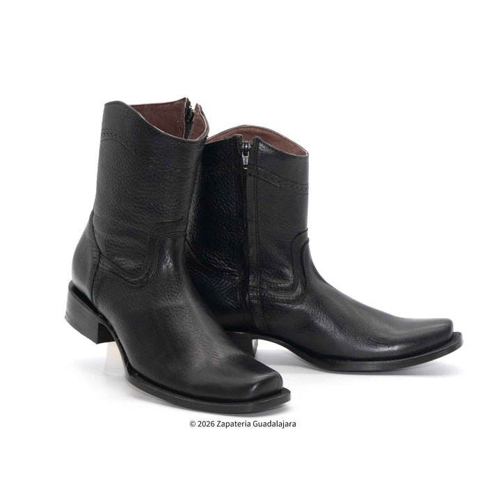 Dubai Toe Cowboy Black Leather Boot-H52PD0595