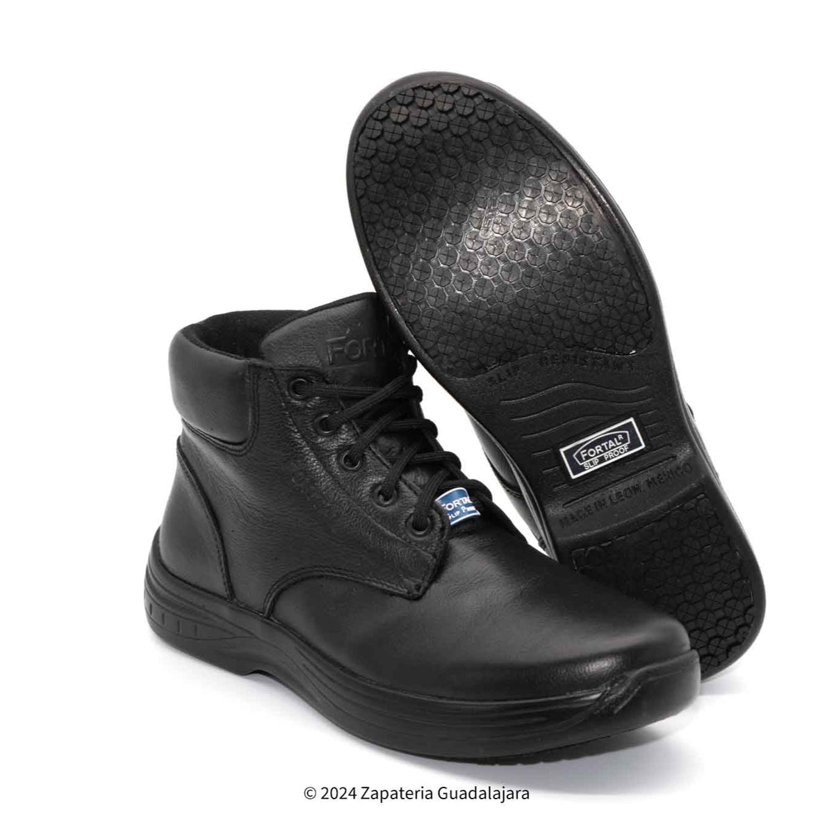 MEN'S KITCHEN RESTAURANT NON-SLIP BLACK LEATHER WORK BOOT FORTAL FBP1 Genuine Leather Cowboy Boots and Hats