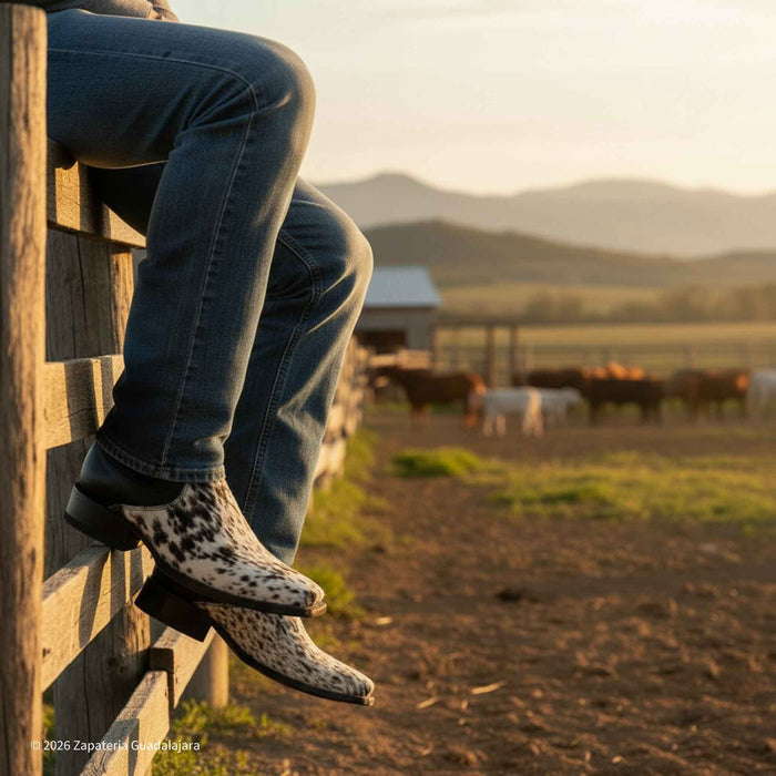 Genuine Cow Hair on Square Toe leather boot-H423304