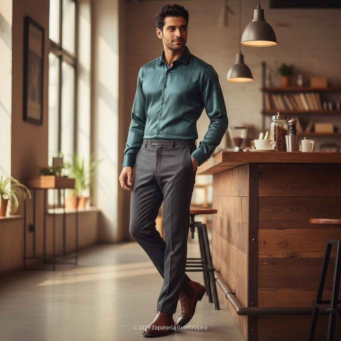 Green Long Sleeve Western Fashion Shirt-MT0827