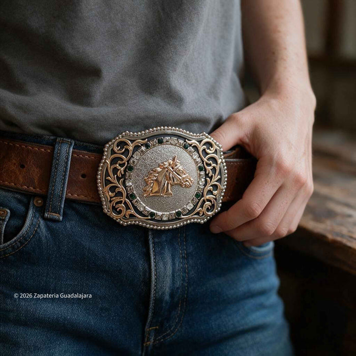 HEBILLA DE CINTURÓN DE CABEZA DE CABALLO