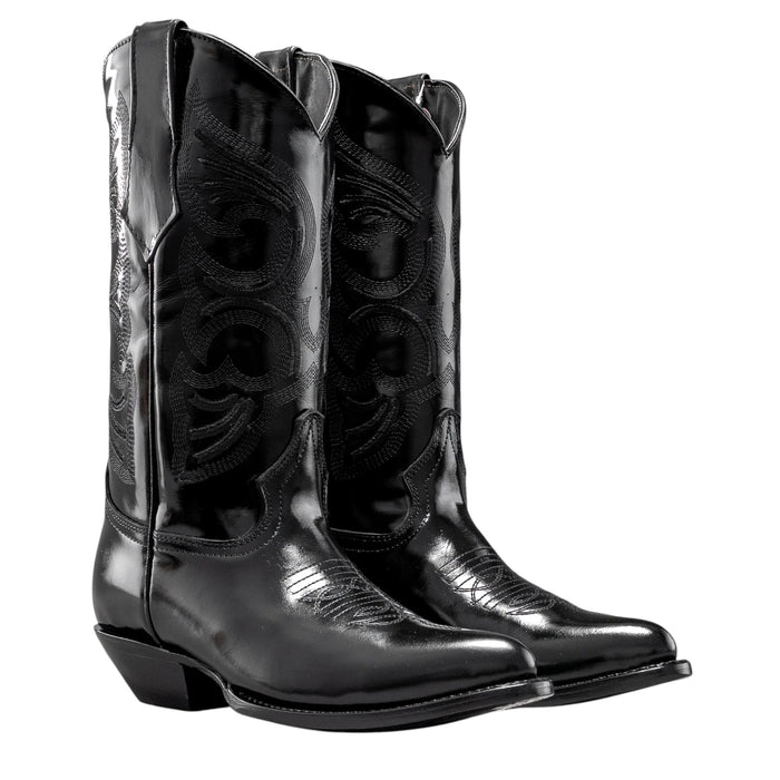 J-Toe Chamaleon Black Western Leather Boot-JB900C