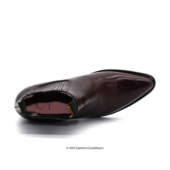 Shiny brown dress shoe on a white background