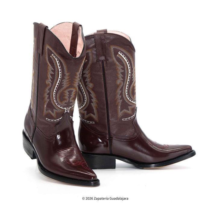Bota Vaquera de Charol Camaleón Vino puntal-JB900C