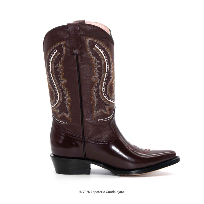 Bota Vaquera de Charol Camaleón Vino puntal-JB900C